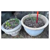 Ceramic Urn Planter & Ceramic Floral Medallion