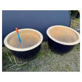 (2) Blue Ceramic Planter