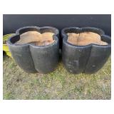 (2) Clover Shaped Ceramic Planters