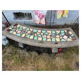Mosaic Style Concrete Garden Bench