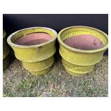 (2) Ceramic Bamboo Garden Pots