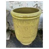 Ceramic Yellow Striped Pattern Planter