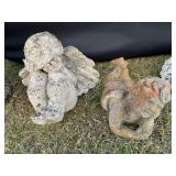 (2) Concrete Angel Statues