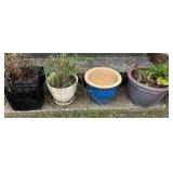 (4) Ceramic Planters w/Plants