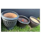 (3) Ceramic Round Planters