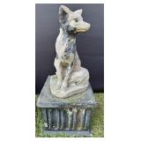 Concrete Fox Sitting on Base
