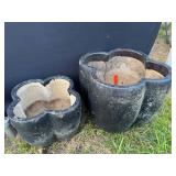 (2) Clover Shaped Ceramic Planters
