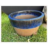Ceramic Blue & Tan Planter
