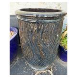 Ceramic Blue Planter Swirl Design