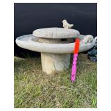 Concrete Bird Fountain As Is
