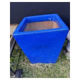 Blue Glazed Ceramic Planter