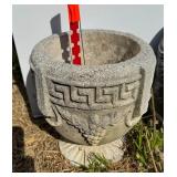 Concrete Greek Key Motif and Grape Planter