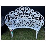 White Cast Iron Garden Bench