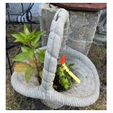 Concrete Garden Basket Planter