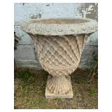Concrete Garden Urn Planter Woven/Lattice