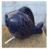 Cobalt Blue Glazed Pottery Fish