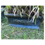 Blue Ceramic Rectangular Planter w/Plant