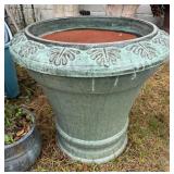 Ceramic Planter w/Leaf Design