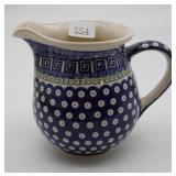 Polish Pottery Pitcher Peacock Eye