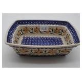 Polish Pottery Floral Rectangular Dish