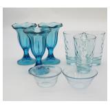 Vintage Blue Glassware Lot