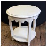 White Round Accent Table