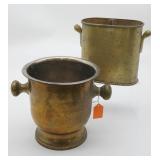 Brass French Ice Bucket & Brass & Divided Wine