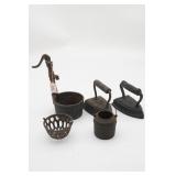 Cast Iron Mini Well Pump, Pail, Irons & Etc.