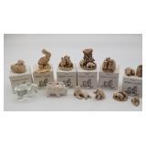 Collection of Marble Works Figurines & Elephants