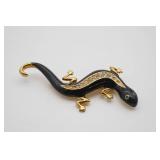 Avon Black Enamel Salamander Brooch