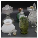 Collection of Oil Lamps & Shades