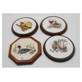 Ozark Walnutware Wood Trivet Fish Motif &