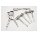 (4) Pewter Crab Mallets, Ebaloy Juicer & Spoon