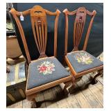 Pair of Chippendale Style Side Chairs w/