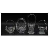Lot of Clear Glass Baskets
