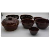 Vintage Glazed Brown Stoneware
