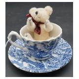 Boyd Teddy Bear in Blue & White Transferware