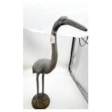 Cast Metal Heron Garden Sculpture