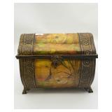 Tin Storage Chest w/Yellow Birds