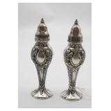 Rogers Ornate Silver Plate Salt & Pepper Shakers