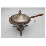 Silver Plated Chafing Dish w/Wooden Handle
