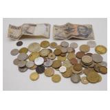 Assorted World Coins & Foreign Currency Lot