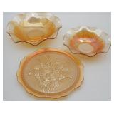 (3) Pieces of Carnival Glass