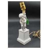 White Porcelain Cherub Figural Boudoir Lamp