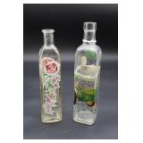 John Deere & Floral Motif Vinegar Bottles