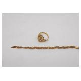 14kt YG Bracelet & Filigree Ring