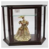 Small Table Top Curio Cabinet w/Doll