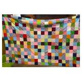 Colorful Handmade Patchwork Square Quilt