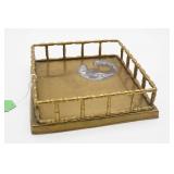Hollywood Regency Style Brass Gallery Tray