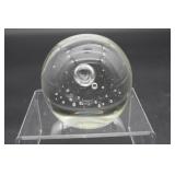 Clear Art Glass Paperweight